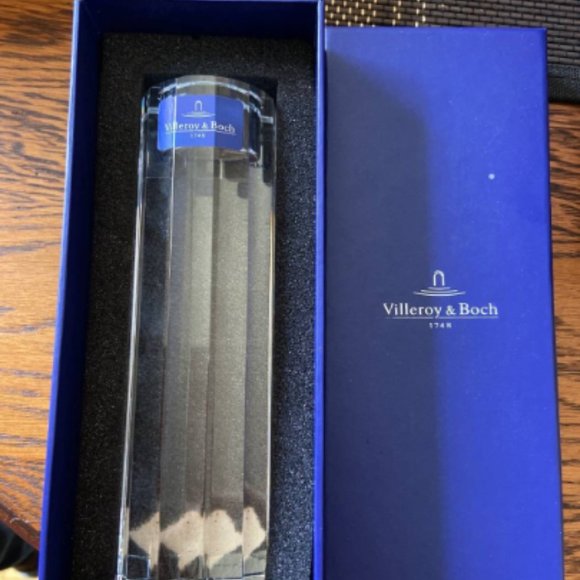 COL1-ARTGLASS -- Villeroy & Boch CRYSTAL CANDLE HOLDER Candle Stick Paperweight - Picture 2 of 10